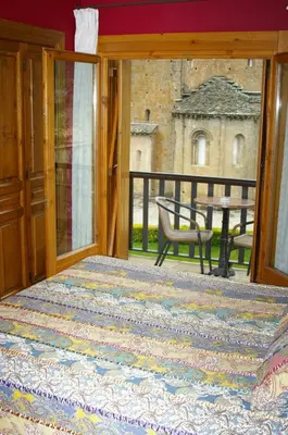 Cama o camas de una habitación en Hosteleria Santa Cruz