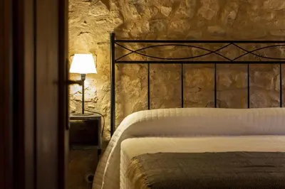 Cama o camas de una habitación en Masia Villa Pilar Valderrobres