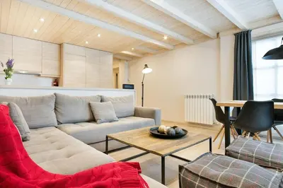Zona de estar de Luderna - Apartamento Val de Ruda A24 de Ribereta