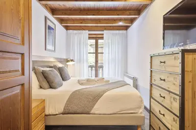 Cama o camas de una habitación en Luderna - Apartamento Val de Ruda A6 Porèra