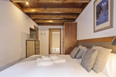 Cama o camas de una habitación en Luderna - Apartamento Val de Ruda A6 Porèra