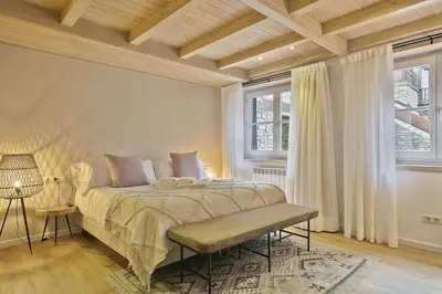 Cama o camas de una habitación en Luderna - Apartamento Val de Ruda E4 de Marimanha