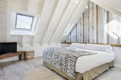 Cama o camas de una habitación en Luderna - Dúplex Sant Miquèu