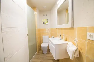Un baño de Preciosa casa para familias y grupos en Navarra