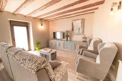 Zona de estar de Preciosa casa para familias y grupos en Navarra