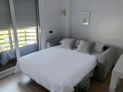 Cama o camas de una habitación en Apartamento Somos Ainsa