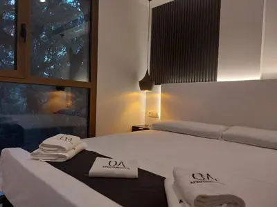 Cama o camas de una habitación en Apartamentos Ordesa Ainsa