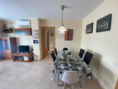 Una televisión o centro de entretenimiento en Apartamento Cinca Pirineo en Aínsa