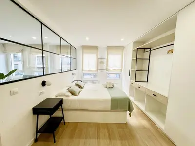 Cama o camas de una habitación en Apartamenticos Plaza Sas I
