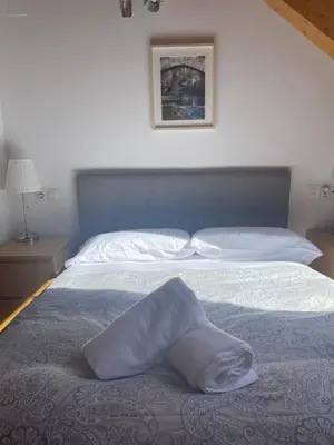 Cama o camas de una habitación en Atico El Mirador de Sallent