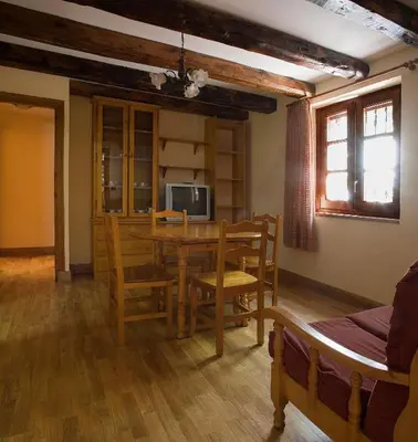 Una televisión o centro de entretenimiento en Apartamentos Casa Buisan