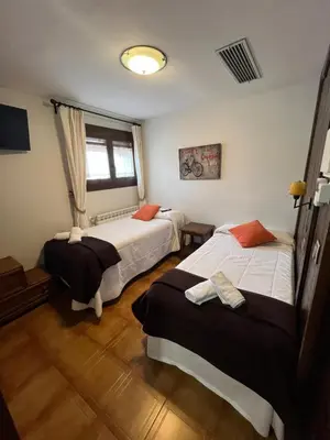 Cama o camas de una habitación en Fonda Carrera