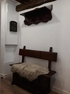 Cama o camas de una habitación en Plaza Catedral Jaca