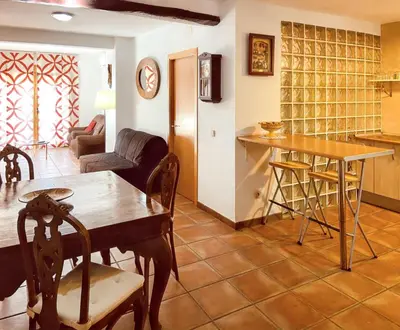Zona de estar de Chic apartment in Tolva, mountain view, 75 m², fireplace