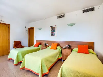 Cama o camas de una habitación en Hotel Restaurante Blanc I Negre 2