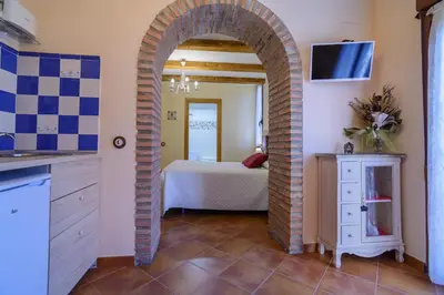 Cama o camas de una habitación en CASA RURAL VILLA DE VERA