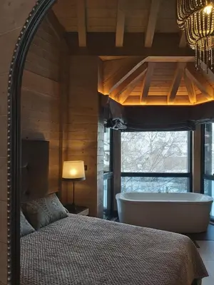 Cama o camas de una habitación en Casa Sallent con bañera hidromasaje y jardín