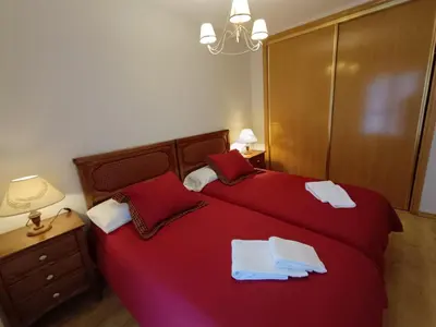Cama o camas de una habitación en Inmocyma Cerler-Prados de Velarta C2 8 -vistas panorámicas