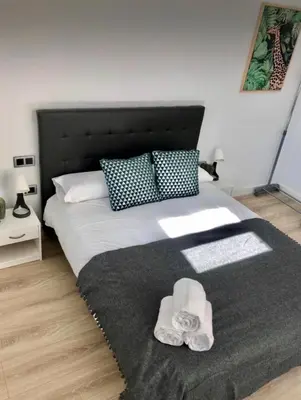 Cama o camas de una habitación en Apartamento Vive Zaragoza II