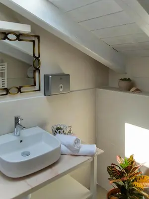 Un baño de Acogedora casa rural en el centro de Navarra