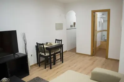Una televisión o centro de entretenimiento en Apartamenticos Boggiero IV