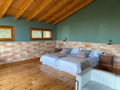 Cama o camas de una habitación en MASIA MAS DE LA CREU