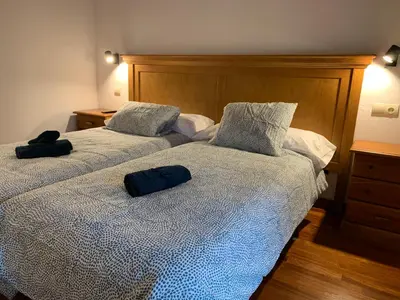 Cama o camas de una habitación en Atico Jaca Centro