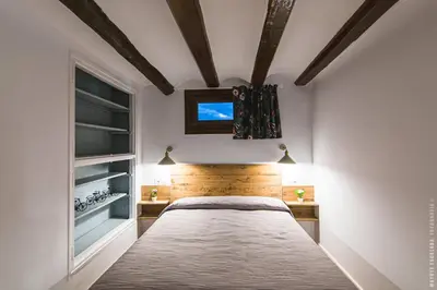 Cama o camas de una habitación en Paisajes del Ebro Alojamiento