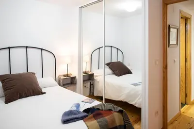 Cama o camas de una habitación en Bubal - con piscina y vistas a los Pirineos