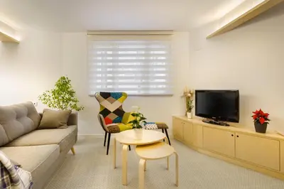 Una televisión o centro de entretenimiento en Loft Casa Berdón