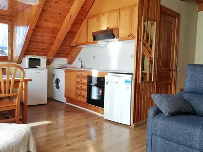 Una cocina o zona de cocina en Apartament Ca de Gallisca Taüll Vistas Espectaculares