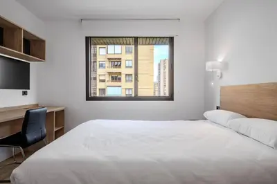 Cama o camas de una habitación en Micampus Pamplona Student Residence