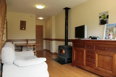 Una televisión o centro de entretenimiento en Apartamentos Irati Olaldea