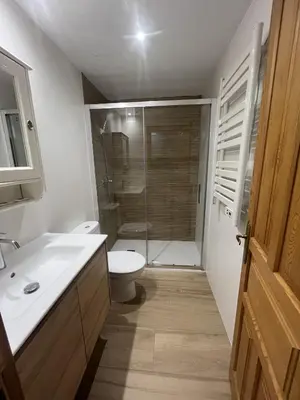 Un baño de Apartamentos Turísticos Río Gállego (VUT EL CANFRANERO)