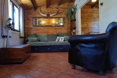 Zona de estar de Hill top hide away