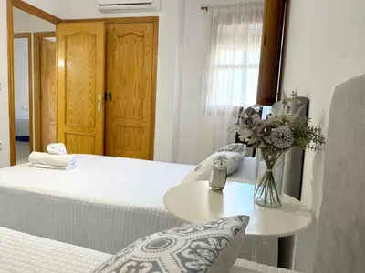 Cama o camas de una habitación en VUT Casa Orrios, en el centro de Alcañiz.