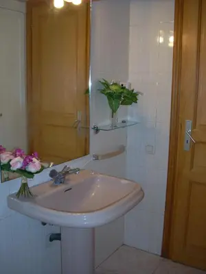 Un baño de Apartamentos Los Tilos