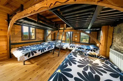 Cama o camas de una habitación en CASA Guardafuentes de Ordesa