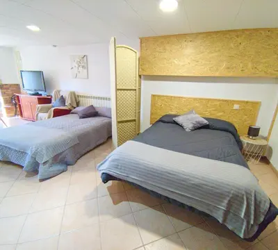 Cama o camas de una habitación en Apartament MACABEU CIM apartaments