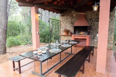 Plano de AldeaMia, Cozy villa for 8 people, pool, mountain view, beach at 8 min