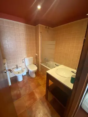 Un baño de Bajo con terraza y vistas a las montaña en Formigal