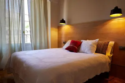 Cama o camas de una habitación en Amplio apartamento rural con terraza