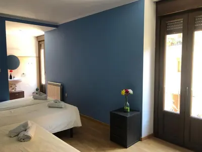 Cama o camas de una habitación en Albergue rural l'Almada de Yebra