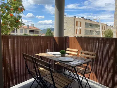 Un balcón o terraza de Apartamento Pirineos, Urb Las Margas Golf