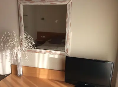 Una televisión o centro de entretenimiento en Hotel Viaurelia