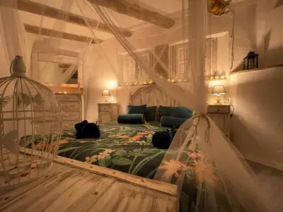 Cama o camas de una habitación en El Secret de la LLegenda El Drac