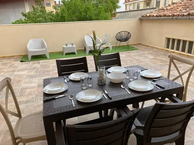 Un patio o zona al aire libre en Casa Melodía
