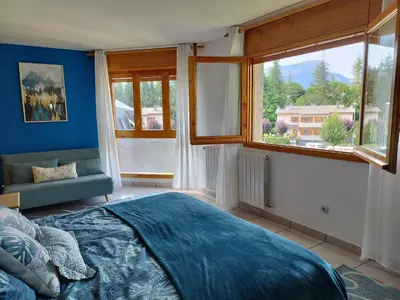 Cama o camas de una habitación en Villa San Lure Jaca