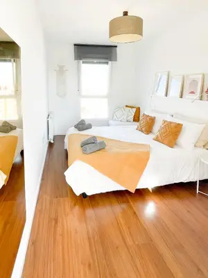 Cama o camas de una habitación en Ático mejores vistas al Pilar jacuzzi y garaje
