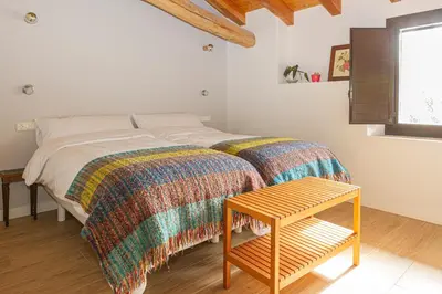 Cama o camas de una habitación en Mokorroko Borda Hostal Rural